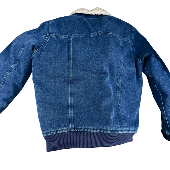 Carhartt Rugged Flex Relaxed Fit Sherpa-Lined Chore Barn Denim Jacket Blue M - Picture 4 of 15